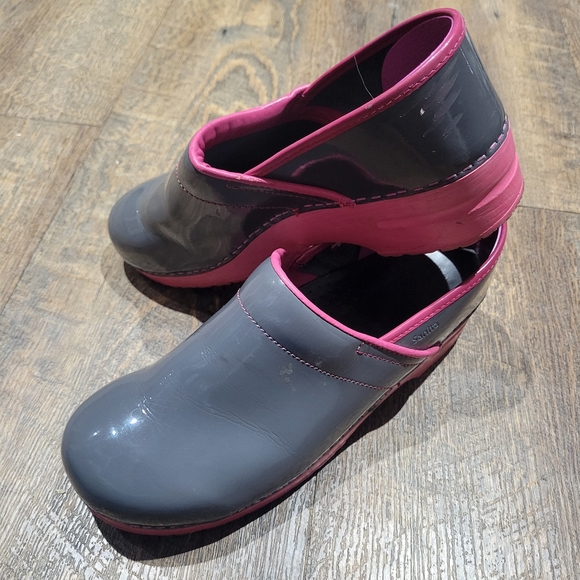 Sanita Shoes - Sanita Grey Pink patent leather